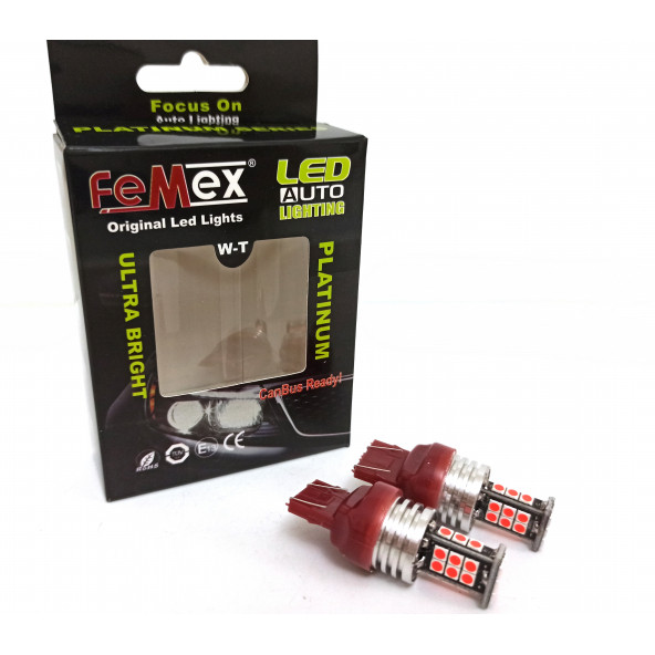 FEMEX T20 7440/7443 Tek Duy/Çit Duy 3030 Chip 24smd Kırmızı Led Ampul ürün görseli 1