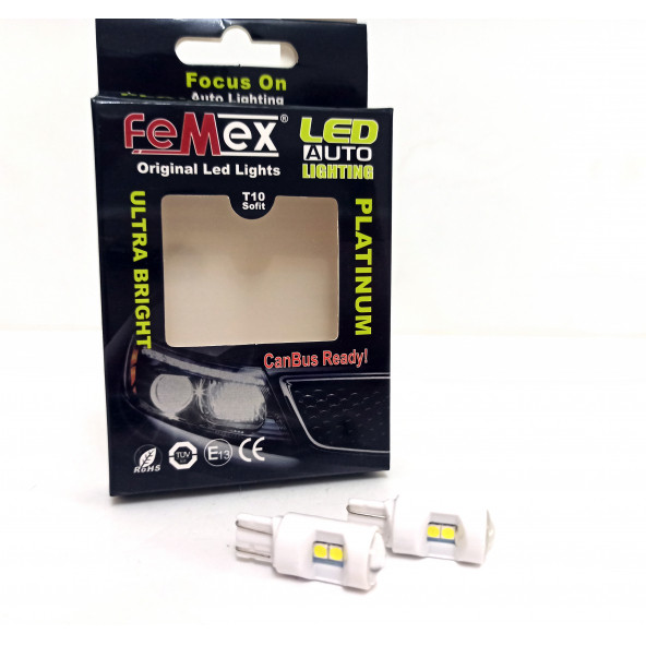 FEMEX Platinum T10 6smd 3030 Chipset Mercekli Seramik Led Ampul Aktif Canbus ürün görseli 1