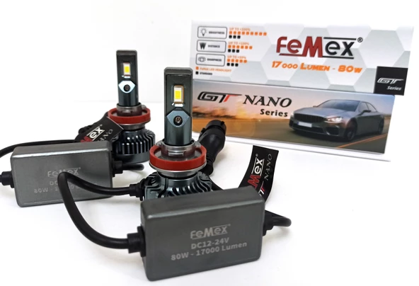 FEMEX GT NANO  H8/11 Simsek Etkili Zenon CSP FORCE Chipset Led Xenon Led Headlight ürün görseli 1