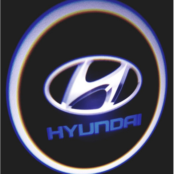 Hyundai Araçlar İçin Pilli Yapıştırmalı Kapı Altı Led Logo ürün görseli 1