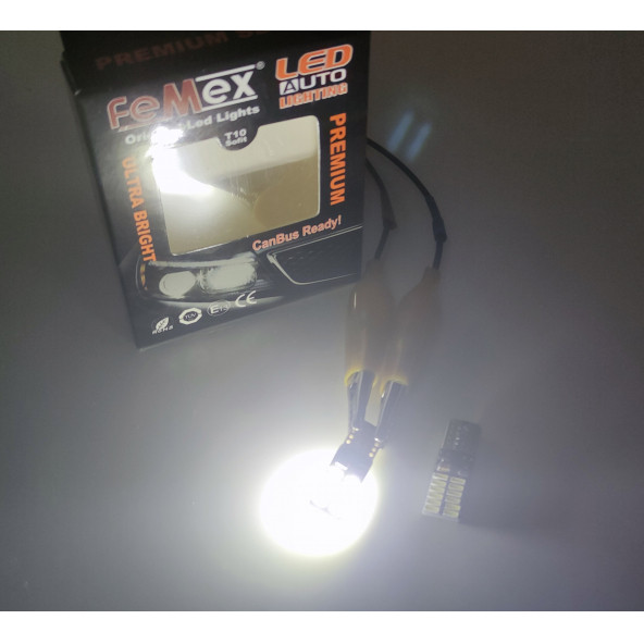 FEMEX T10-24Ledli Yassı Dipsiz Led Ampul Canbus Ultra Parlak 300Lmn ürün görseli 1