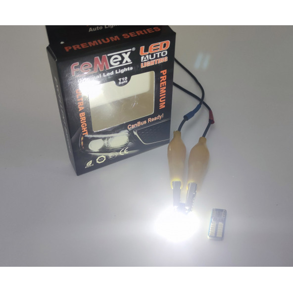 FEMEX T10-24Ledli Mini Yassı Led Ampul Beyaz Aktif Canbus Ultra Parlak ürün görseli 1