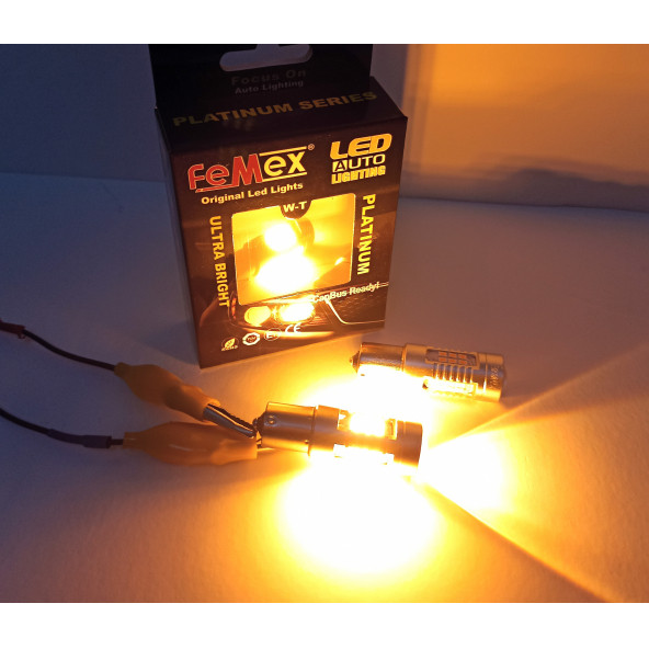 FEMEX Platinum P21W-1156-15W- Tek Duy Led Ampul Turuncu Mercekli ürün görseli 1