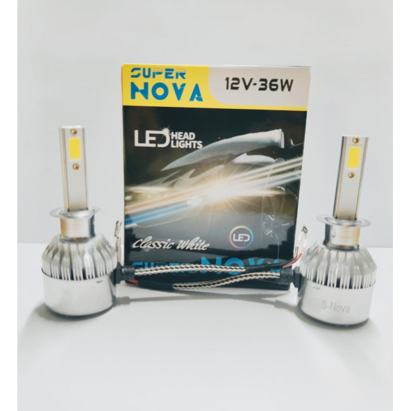 SuperNova Buz Mavi H1 Simsek Etkili Zenon COB Led Xenon Led Headlight ürün görseli 1