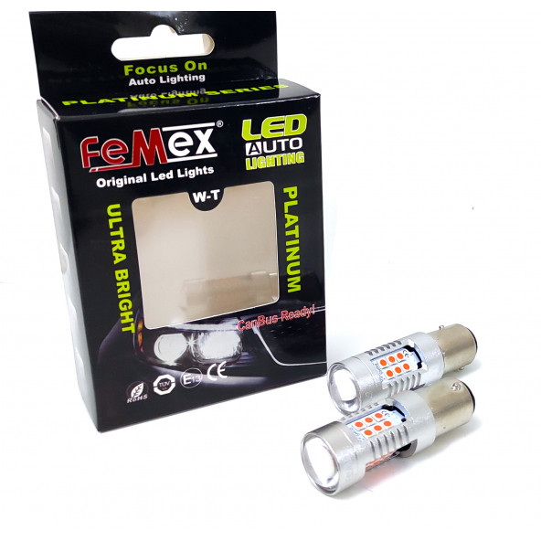 FEMEX PLATINUM SERİSİ PY21W 1156 BAU15S 150 TIRNAK TEK DUY 3030 CHİPSET ürün görseli 1