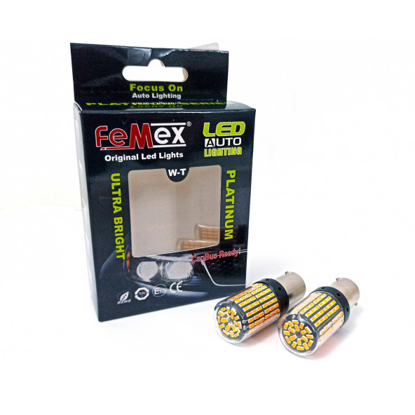 FEMEX Platinum PY21W-1156 BAU15S 150  Tek Duy SİNYAL Led Ampul ürün görseli 1