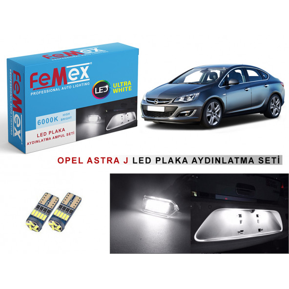 Opel Astra J Plaka Aydınlatma Seti Led Ampul Beyaz FEMEX T10 ürün görseli 1