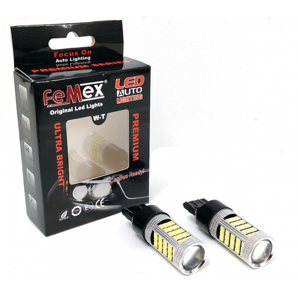 FEMEX Premium T20 7443 9w Led Ampul Çift Duy Beyaz 2835 Chip Mercekli ürün görseli 1