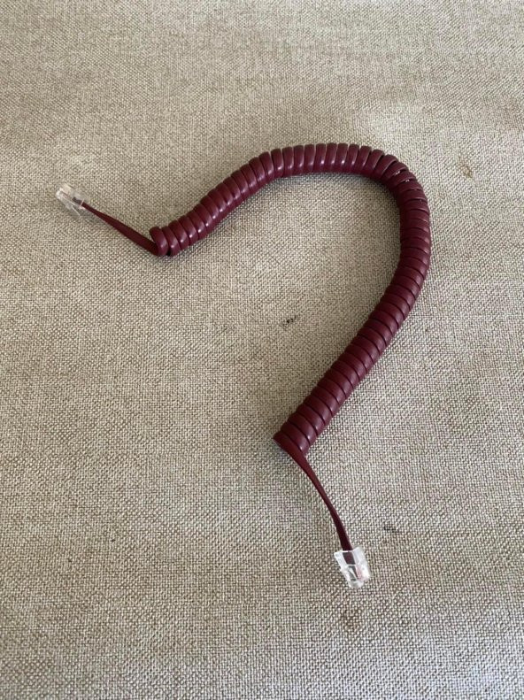 Spiralli Telefon Ahize Kablosu 2 Metre Bordo - Resim 2