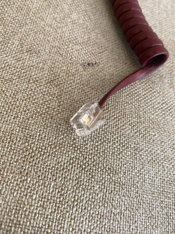 Spiralli Telefon Ahize Kablosu 2 Metre Bordo - Resim 4