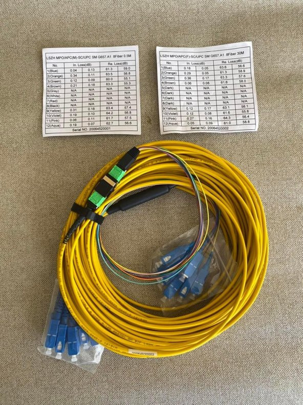 MPO/APC - SC/UPC SM G657.A1 Fiber Optik Kablo 30Metre A2 ürün görseli 1