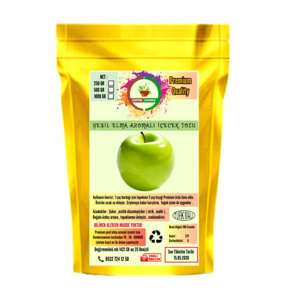 Yeşilelma Aromalı İçecek Tozu 1 kg ürün görseli 1