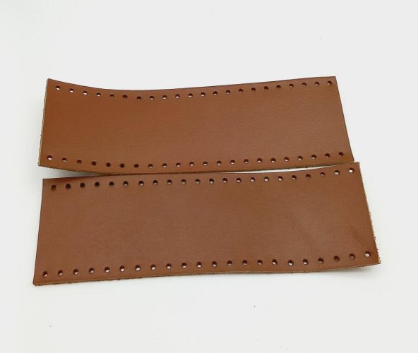 Angel Çanta Aksesuar Sütlü Kahve Gerçek Deri Tutma Sapı 18X6 Cm Simit Sap ürün görseli 1