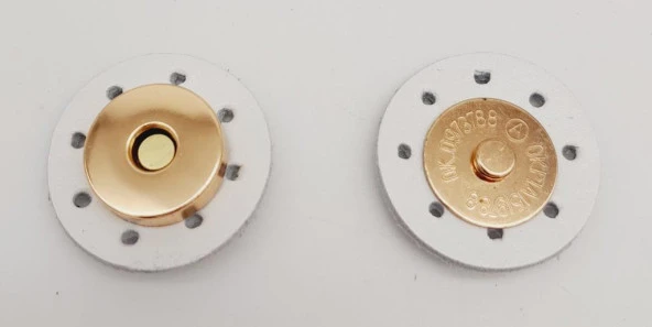 Angel Çanta Aksesuar Gerçek Derili Mıknatıslı Çıtçıt Beyaz Light Gold Metalli ürün görseli 1