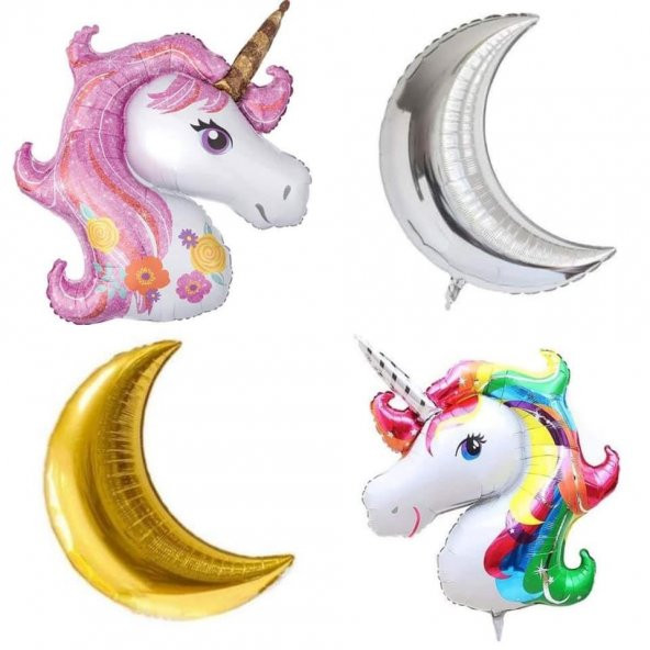 Unicorn Folyo Balon 302 Parça - Parti Kutlama için Helyum Balon ürün görseli 1