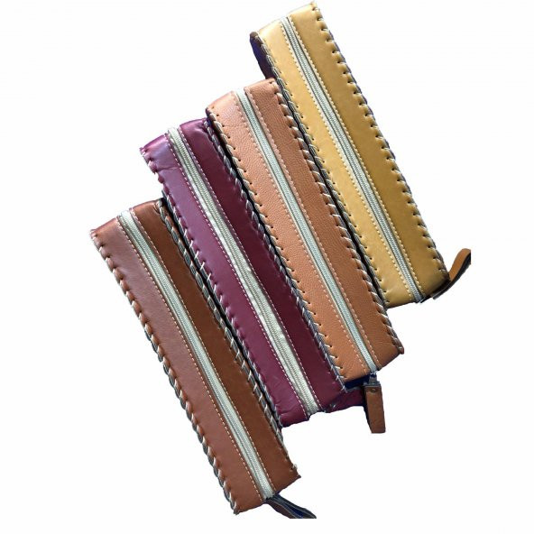 Honarkadeh Suni Deri Fermuarlı Kalemlik 28x6x6,5 Cm ürün görseli 1