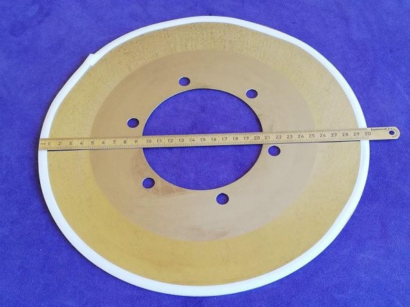 MONGIN Ambalaj Kesim Makinesi Bıçağı 300x1,2x110 mm - Kağıt Bobin Dilme Kesici Daire Elmas ürün görseli 1