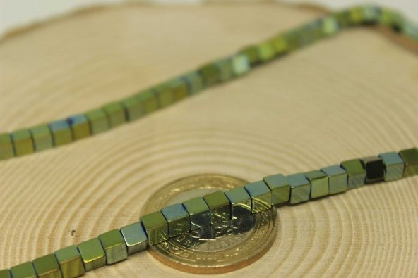 Hematit Taşı Küp Şekilli 4mm Dizi (24455) - Resim 2