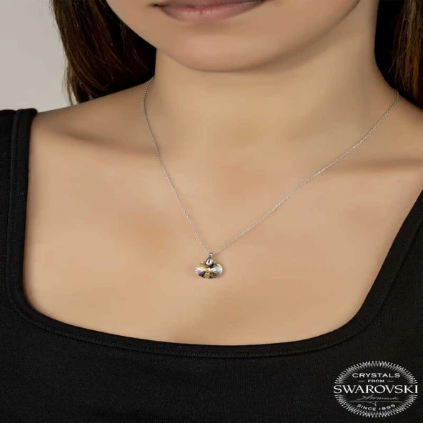 Swarovski Crystal Taşlı Gümüş Kadın Kolye ürün görseli 1