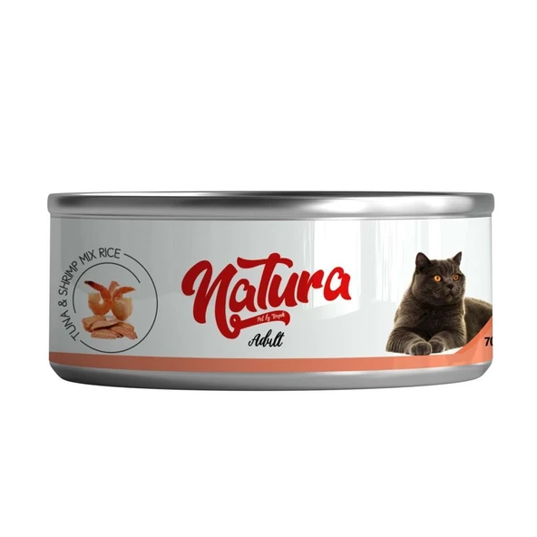 Natura Ton Balığı & Karides, Jöle İçinde Pirinçli Kedi Konservesi 70Gr ürün görseli 1