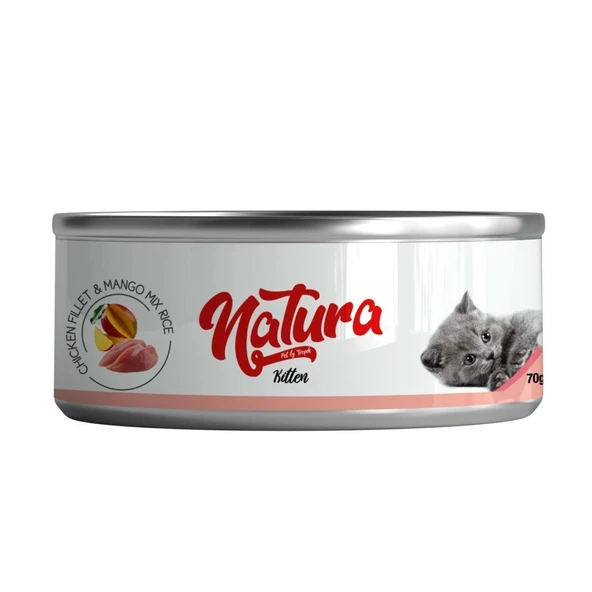 Natura Tavuk Fileto&Mango, Jöle Pirinçli Yavru Kedi Konservesi 70 Gr ürün görseli 1