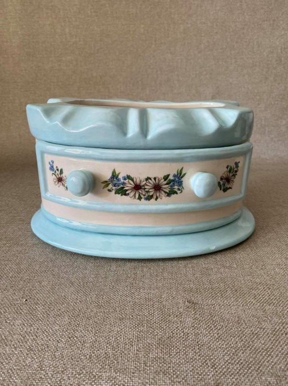 Antika Porselen Mücevher Kutusu 19x13x11cm ürün görseli 1