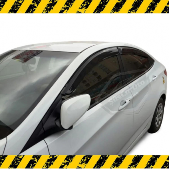Hyundai Accent Blue 2011-2018 Uyumlu Mugen Cam Rüzgarlığı Seti Piano Black 4lü İthal ürün görseli 1