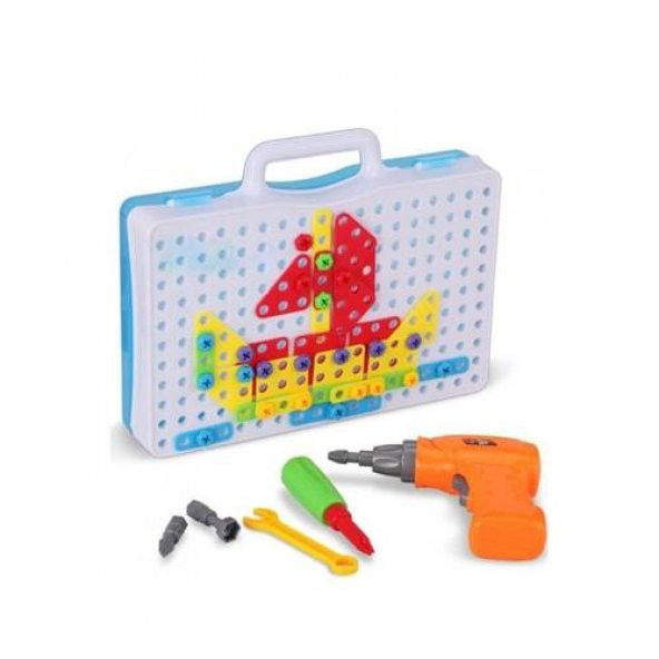 Eğitici Çantalı Pilli Matkap 3d Puzzle Mozaik Hayvanlar ürün görseli 1