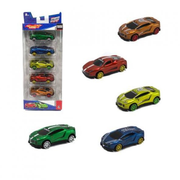 1:60 Ölçek Metal Süper Model Arabalar 5Li Set 7 Cm ürün görseli 1