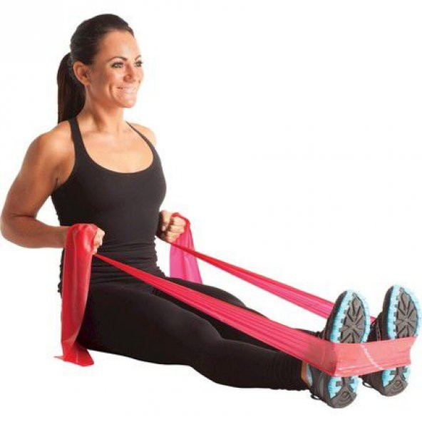 Pilates Bandı Yoga Egzersiz Direnç Lastiği Kuvvet Bandı 2 Adet ürün görseli 1