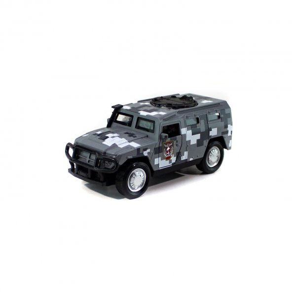 Hummer Metal Askeri Araç Işıklı Gri Renk ürün görseli 1
