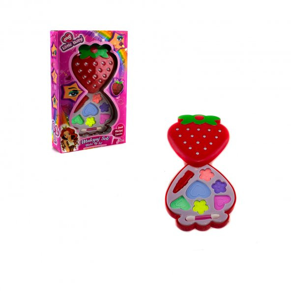 Çocuk Makyaj Seti Sürülebilir Makyaj Set Mini Çilek Makyaj Set ürün görseli 1
