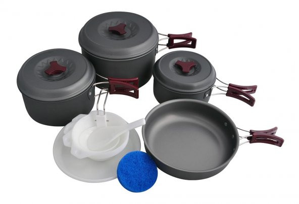 FreeCamp Anodize Alüminyum Kazanlı Yemek Seti ürün görseli 1