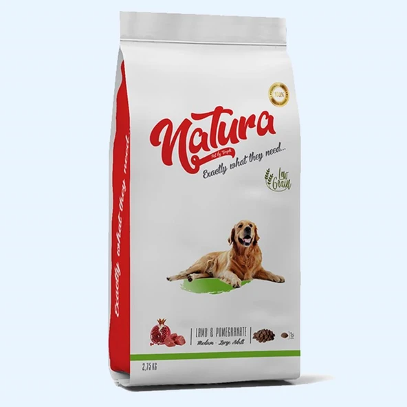 Natura Kuzulu ve Narlı Düşük Tahıllı Yetişkin Köpek Maması 2,75kg ürün görseli 1