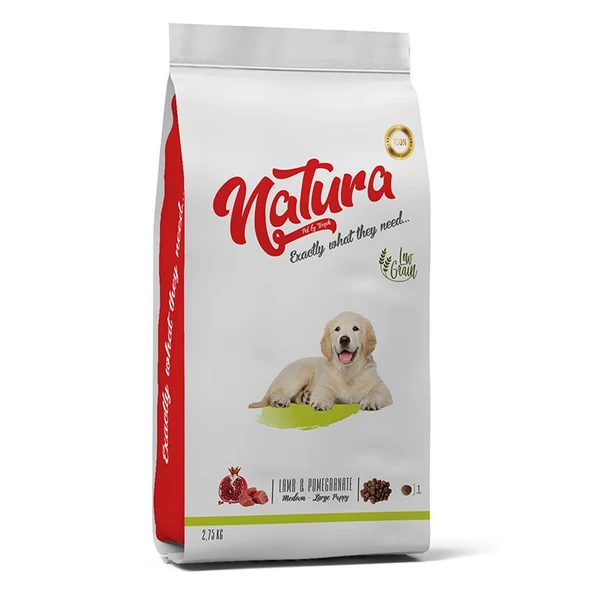 Natura Kuzulu ve Narlı Düşük Tahıllı Yavru Köpek Maması 2,75kg ürün görseli 1