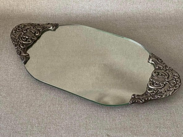 Antika Gümüş Aynalı Tepsi 40x20cm ürün görseli 1