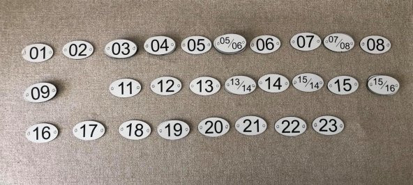 Universal Plastik Koltuk Numarası 1-23 Arası 48 Adet ürün görseli 1
