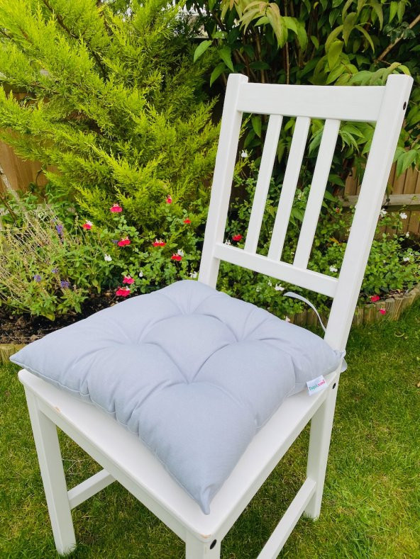 6lı Gri Minder-40x40 cm Sandalye Minderi, Dekoratif Sandalye Mİnderi-Ahşap Sandalye Minderi 6lı ürün görseli 1