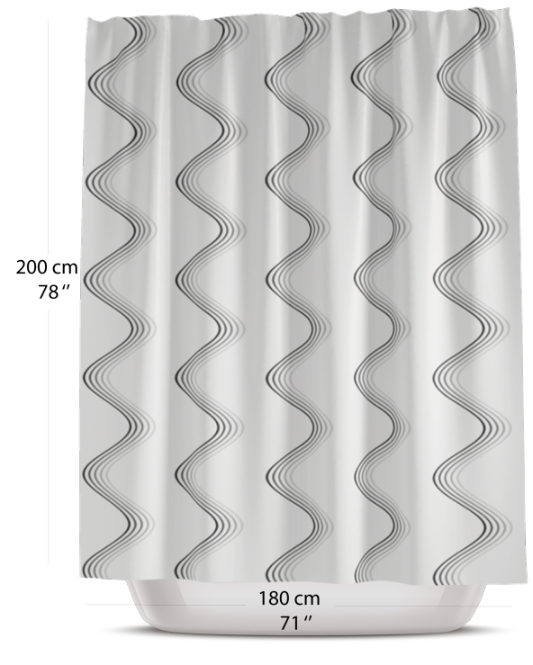 Çizgili Banyo Duş Perdesi-Lüx Küvet Perdesi 180x200cm Duşakabin Perde ürün görseli 1