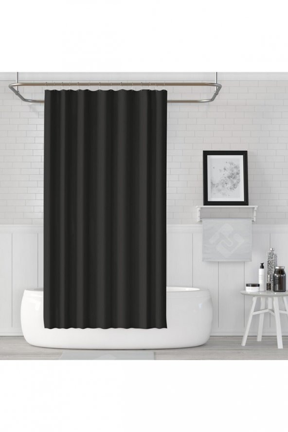 Duş Perdesi Seti, 12 Adet C Halka Hediyeli Banyo Perdesi-Banyo Duş Perdeleri-Banyo Aksesuarları ürün görseli 1