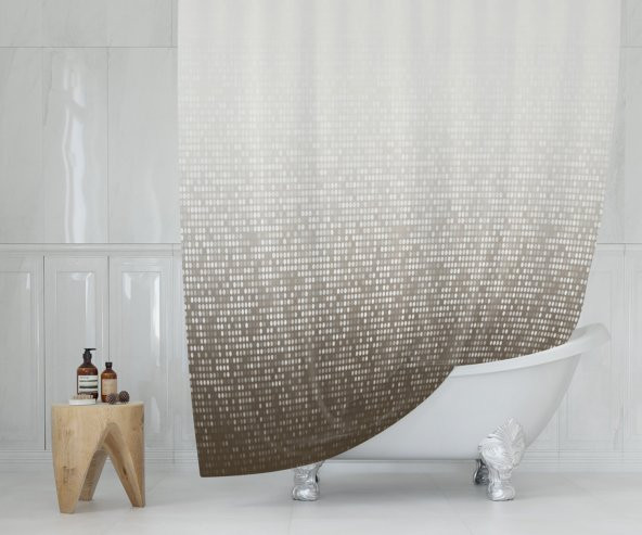 Banyo Perdesi - Tek Kanat Duş Perdesi, Polyester Kumaş Duşakabin Perdesi 180x200 cm Küvet Perdesi ürün görseli 1