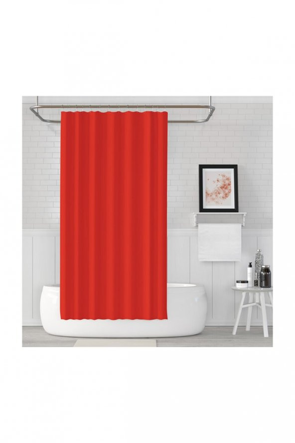 Banyo Perdesi - Tek Kanat Duş Perdesi, Polyester Kumaş Duşakabin Perdesi 180x200 cm Küvet Perdesi ürün görseli 1