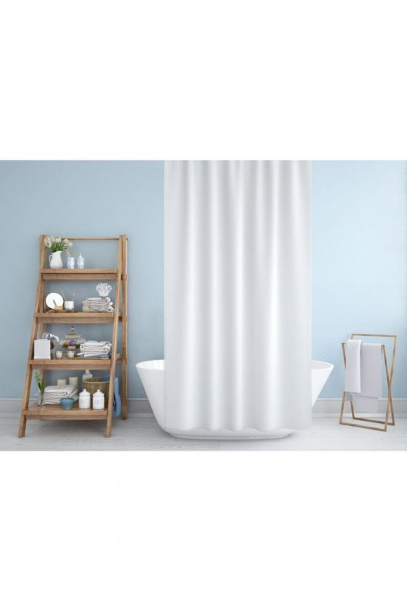 Banyo Perdesi - Tek Kanat Duş Perdesi, Polyester Kumaş Duşakabin Perdesi 180x200 cm Küvet Perdesi ürün görseli 1