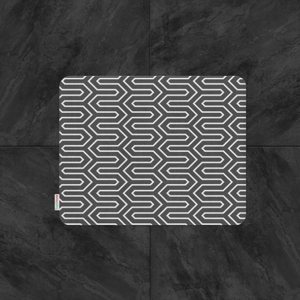 Tropikhome   Banyo Paspası Siyah Beyaz Baskılı 50x80 Püsküllü Polyester Kaymaz Tabanlı Duş Paspası ürün görseli 1