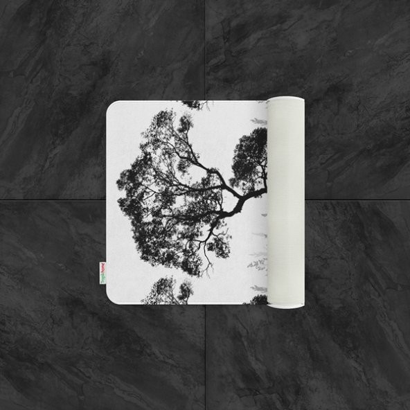 Tropikhome Banyo Paspası Desenli Baskılı 50x80 Püsküllü Polyester Kaymaz Tabanlı Duş Paspası ürün görseli 1