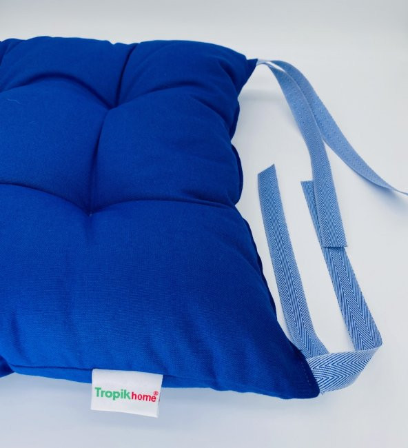 2li Kombin Kare Sandalye Minderi Sırt Dayamalı Mavi Minder Mutfak Sandalye Minderleri 40x40 cm ürün görseli 1