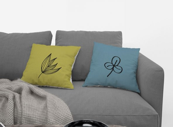 Kırlent Kılıfı 4lü Dijital Baskılı Renkli Çiçekli Desen Baskılı 40x40 Tropikhome ürün görseli 1