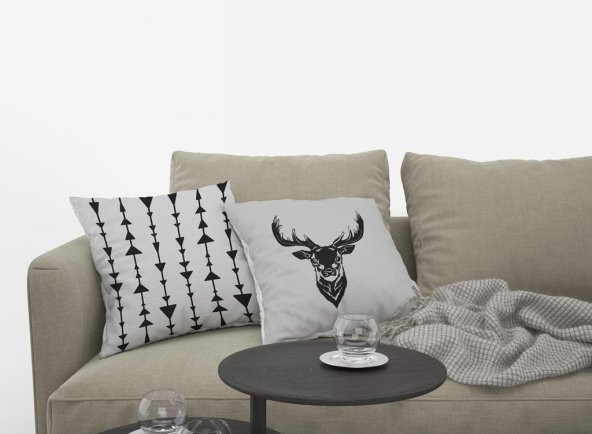 Kırlent Kılıfı 4lü Dijital Baskılı Deer Desen Baskılı Renkli 40x40 Tropikhome ürün görseli 1