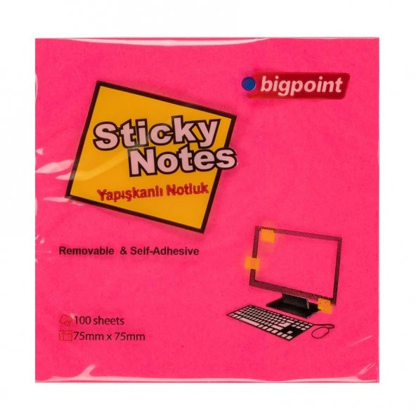 BIGPOINT YAP.KAGIT 75x75 NEON KIRMIZI (807) ürün görseli 1