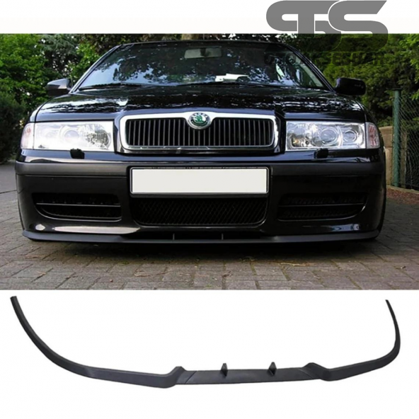 Skoda Octavia Mk2 Cupra R Uyumlu Ön Lip Mat Siyah Ön Tampon Lip ürün görseli 1
